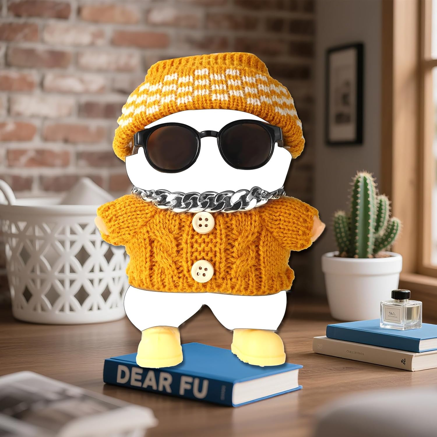 Doll Outfit Set, Fashion Sunglasses Silver Necklace & Cute Yellow Shoes Clothing Accessories for Dolls Decoration & Display image number 2