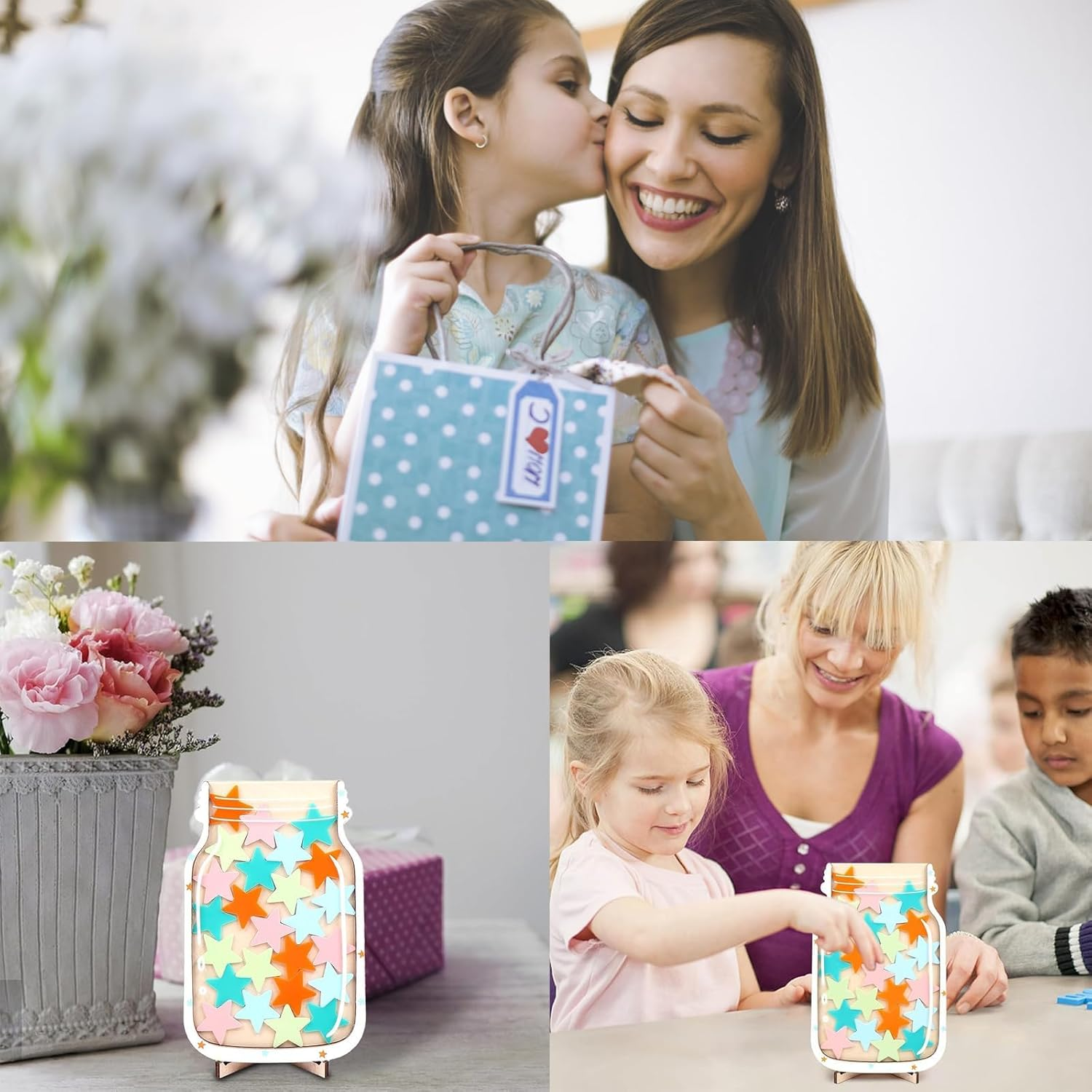 Reward Jar with Stars, Incentive Jar for Behavior, Star Collect Jar Reward System for Classroom, Teacher & Parent Use image number 2