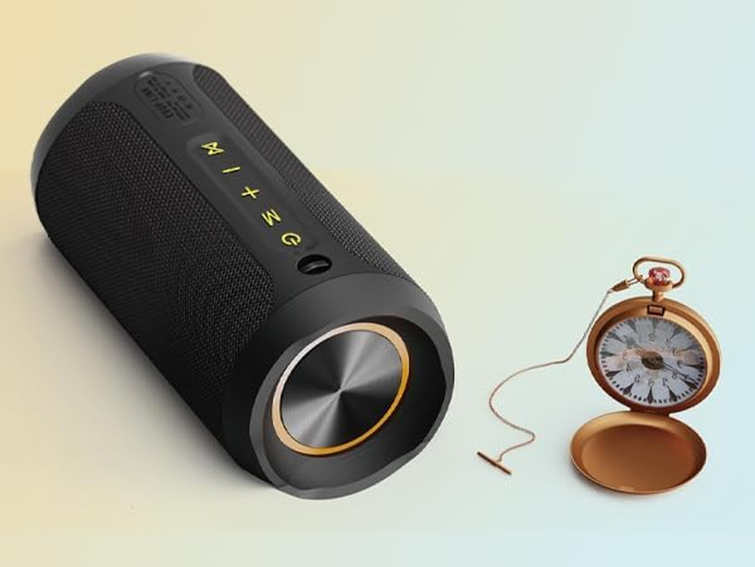 EDUPLINK Bluetooth Speaker, Portable Wireless Speakers, Waterproof IPX7 Speaker, TWS Pairing Stereo, Long Playtime for Home, Travel, Black image number 4