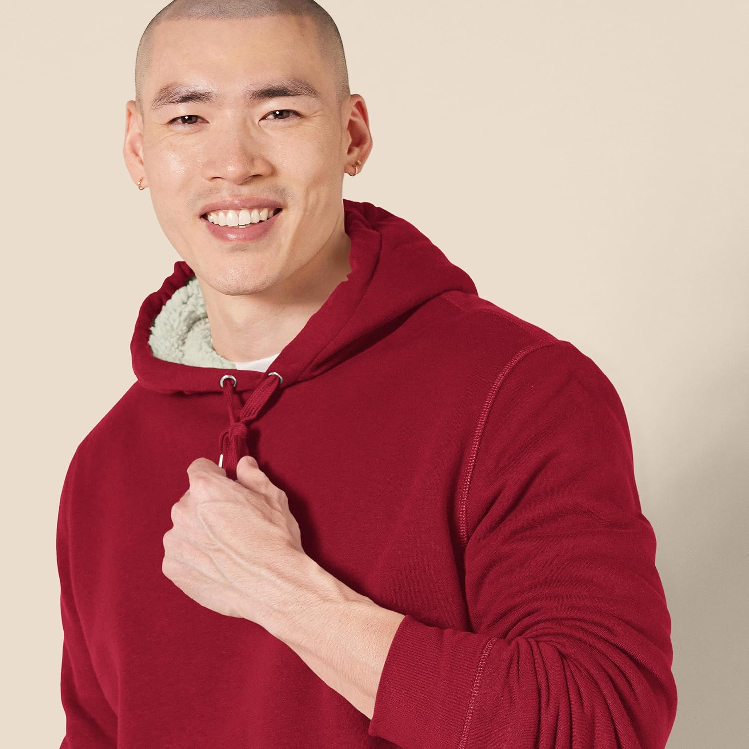 Amazon Essentials Men'S Sherpa-Lined Pullover Hoodie Sweatshirt