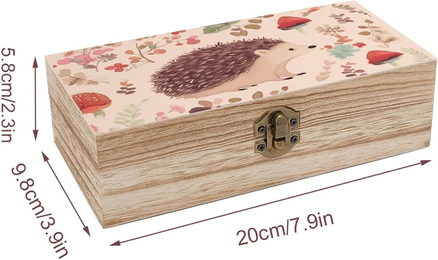 Lovely Hedgehog Wooden Box Wood Wedding Keepsake Boxes with Lids Small Decorative Boxes Lightweight Wooden Memory Storage Box for Crafts Keepsakes Jewelry Photo Letter Storage image number 5