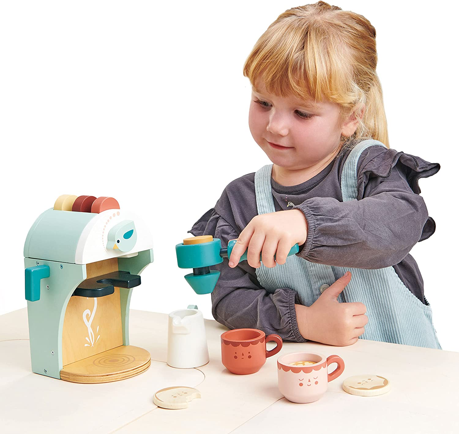 Tender Leaf Toys Babyccino Maker Wooden Coffee Machine Toy - Pretend Play and Roleplay for Children image number 2