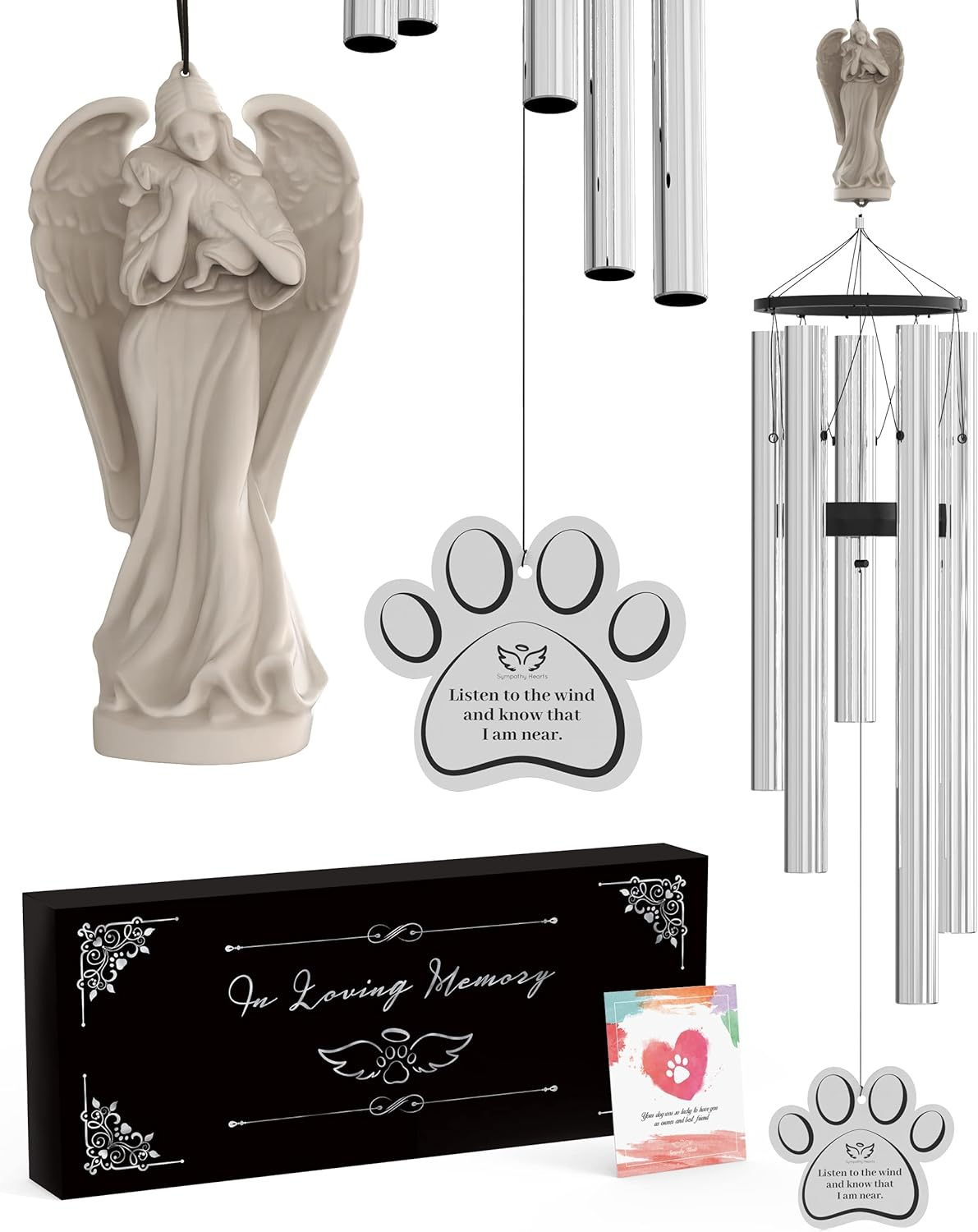 Dog Memorial Wind Chime for Loss of Dog - 34" Pet Memorial Wind Chimes for Dogs, Angel of Friendship Wind Chimes for Loss of Pet Dog, Windchimes in Memory of a Pet Dog image number 5