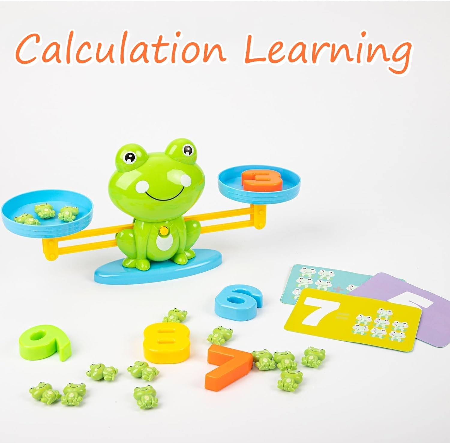 Math Balance Counting Learning Scale Educational Toy Game Kid Child Age 3-5 5-7 8 Year Old Girl Boy Toddler Preschool Kindergarten Stem Gift Montessori Number Activity Science Manipulative Board Frog image number 4