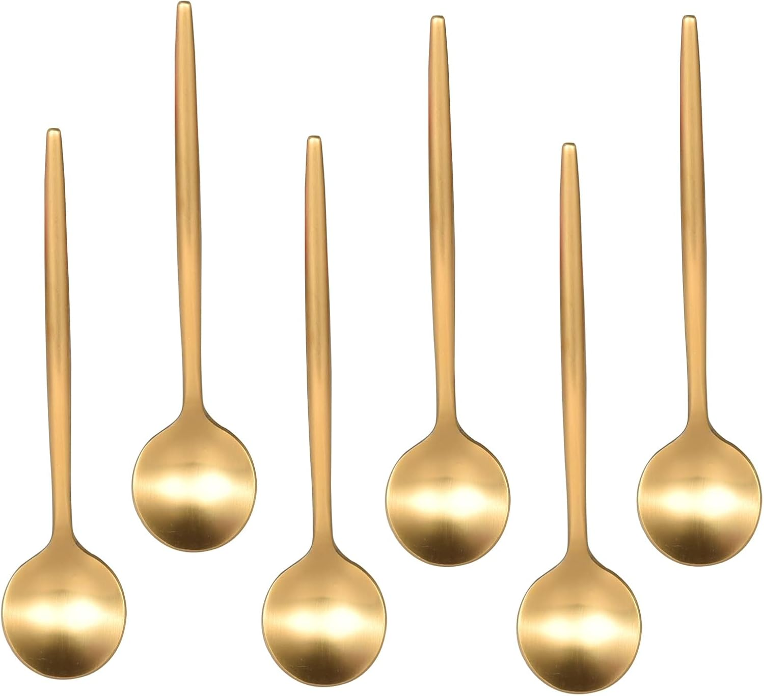 IMEEA 5.1Inch Coffee Spoon Gold Espresso Spoons Demitasse Spoons Stainless Steel Mini Teaspoons for Sugar Dessert Cake, Set of 6 image number 3