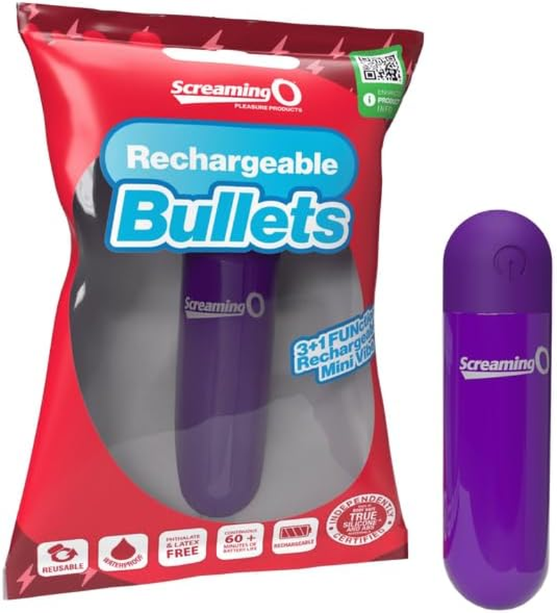 Screaming O Rechargeable Bullets - Purple image number 1