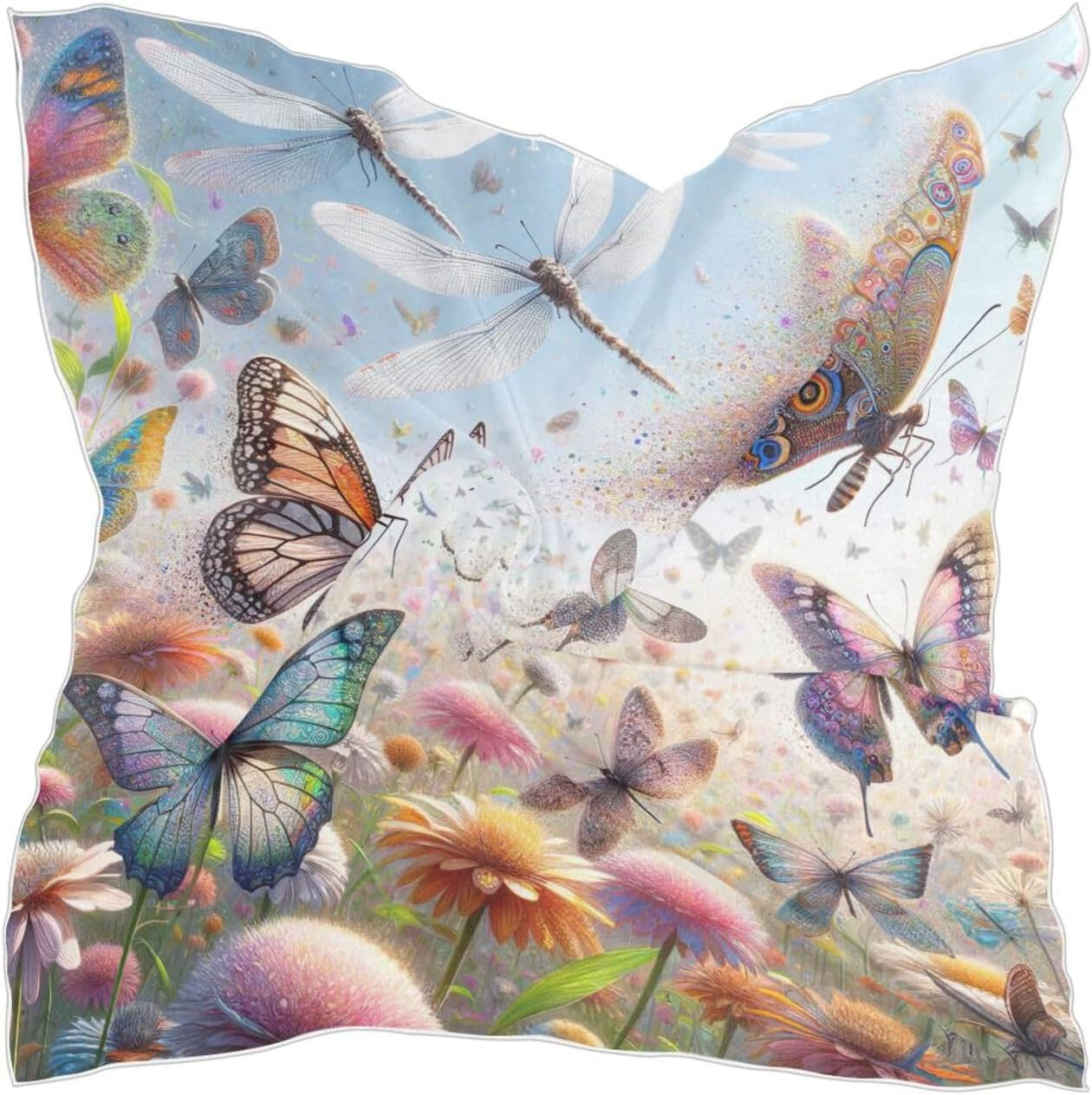 Camouflage Women'S Fashion Square Satin Headscarf Headdress Silk Scarf