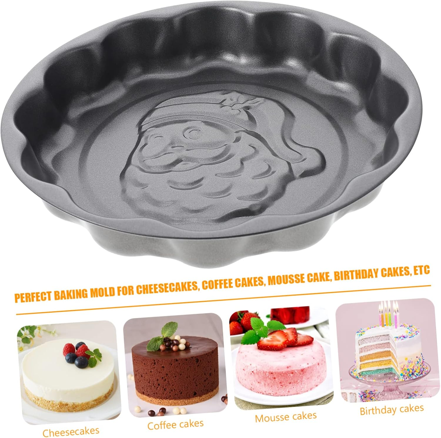 Santa Claus Cake Pan Easy to Clean Stainless Steel Mold DIY Baking Supply Unique Design for Chic Cakes image number 2
