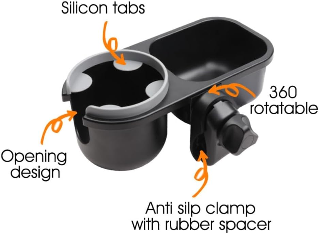 Universal Stroller Snack Tray, Stroller Cup Holder, Tray with Cup Holder, Stroller Attachment Accessories image number 4