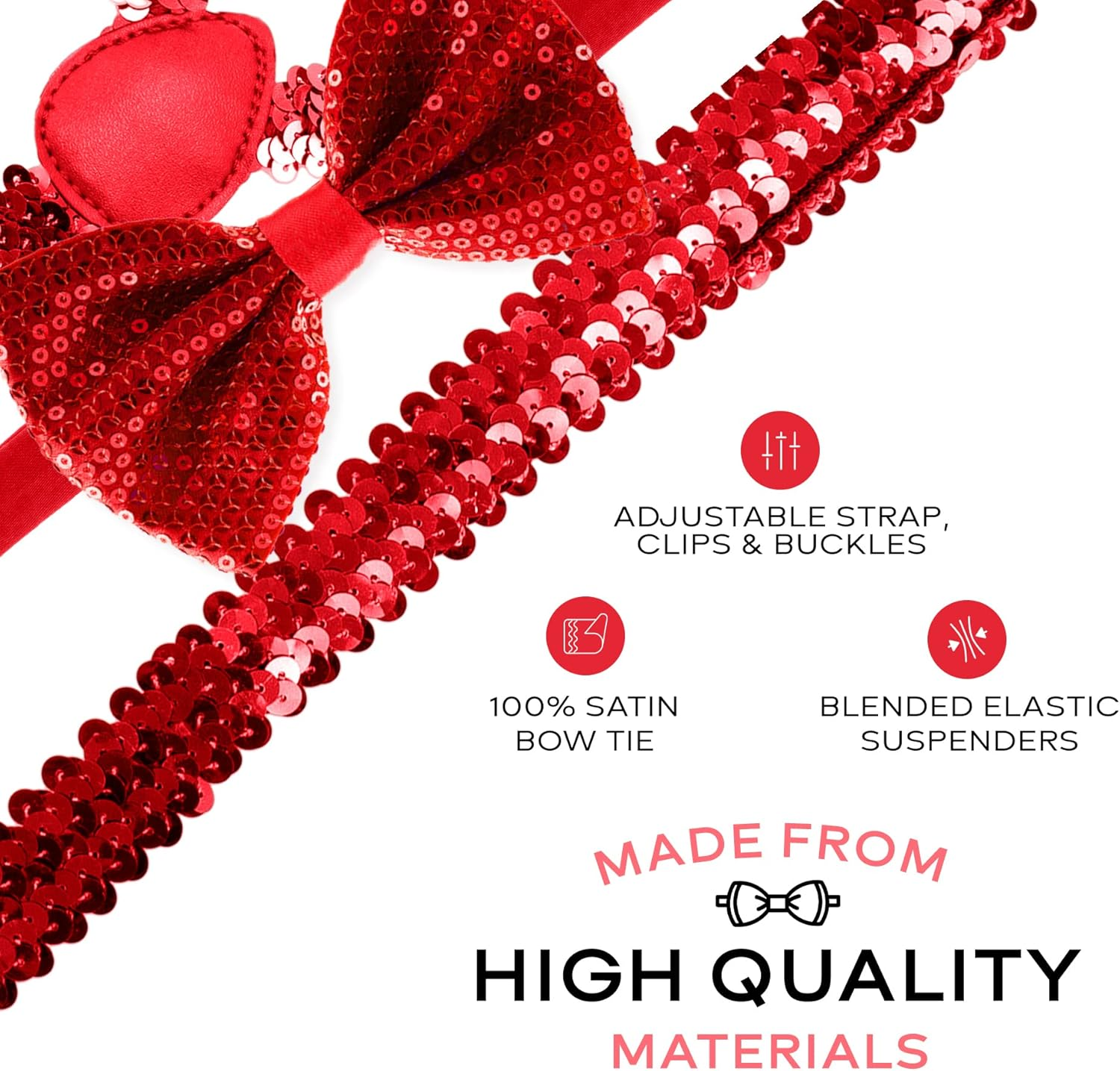 Man of Men - Premium Sequin Bow Tie & Suspenders Set