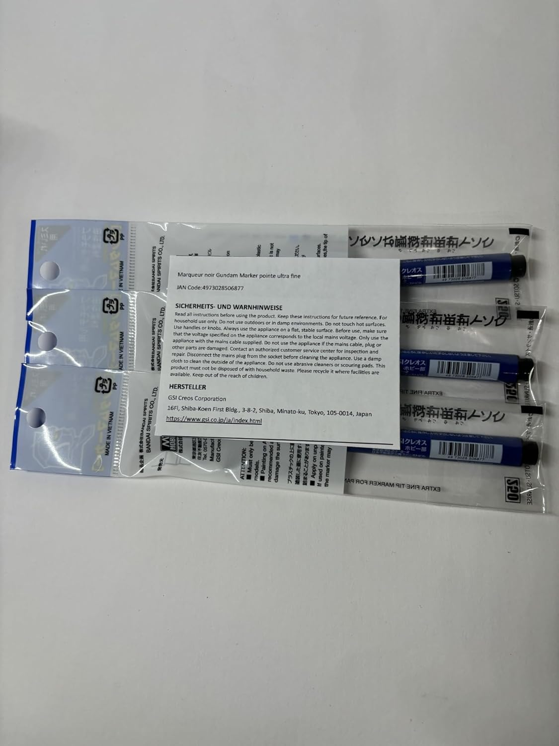 [Set of 3] Gundam Marker Sumi-Ire Black / Ultra Fine Type GM01 by GSI Creos image number 1