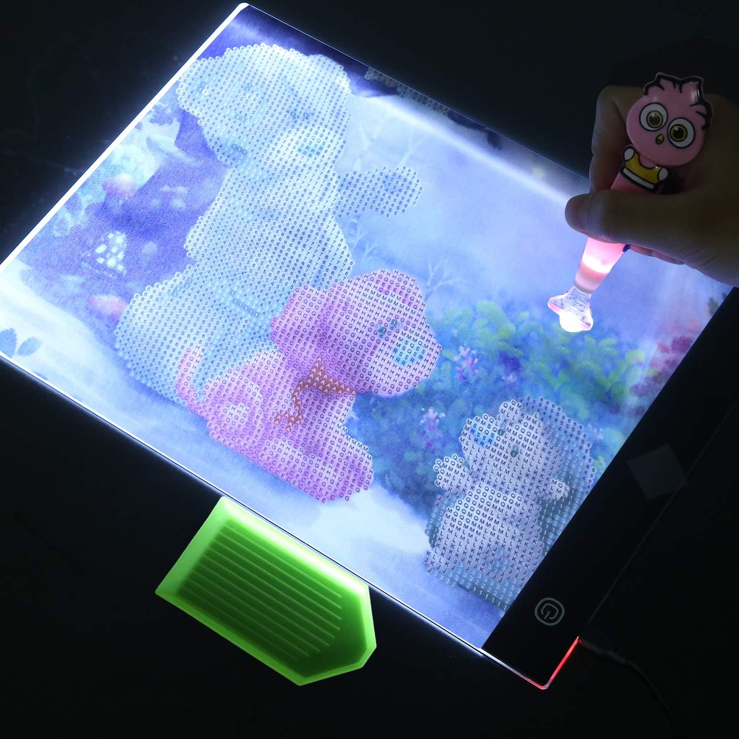 Magnetic A4 LED Light Pad for Diamond Painting, Super Bright USB Powered Light Board Kit with Detachable Stand, and Magnetic Pins (Pad and Bag) (Pad with Bag) image number 2