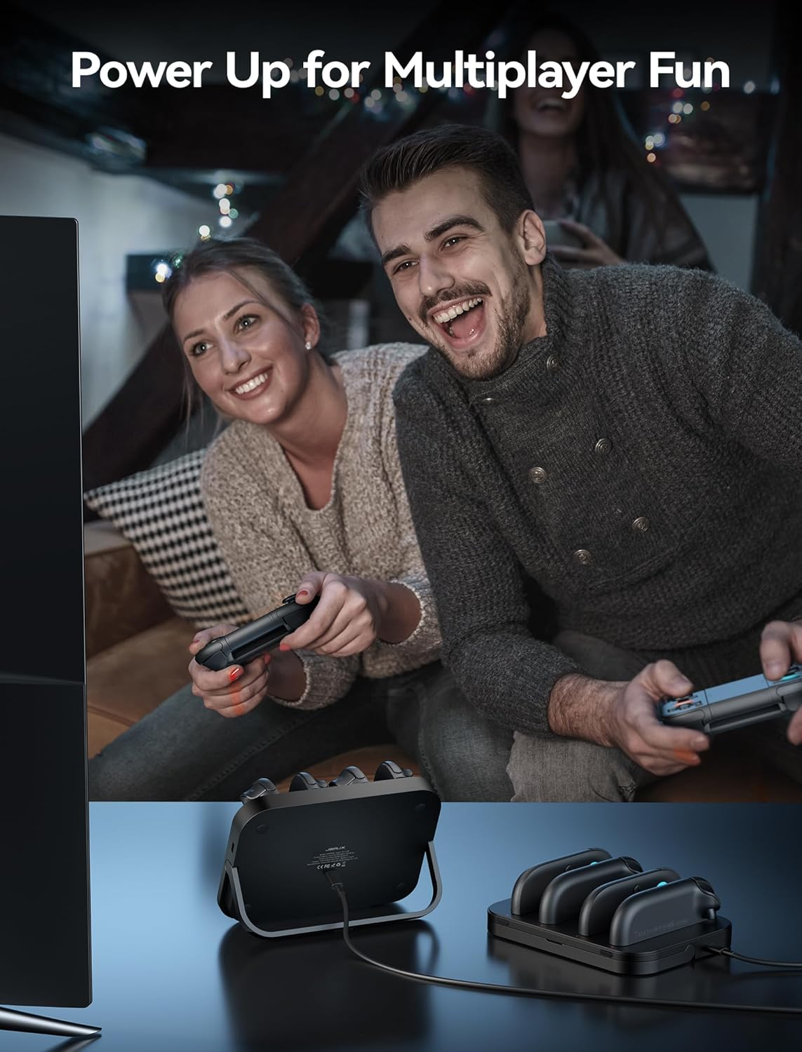 JSAUX Charging Dock Compatible with Nintendo Switch 2 Joycon Controllers, 4-In-1 Magnetic Charger Station with Adjustable Stand & LED Indicator, Switch 2 Joycon Charger with 4.9FT USB C Cable image number 2