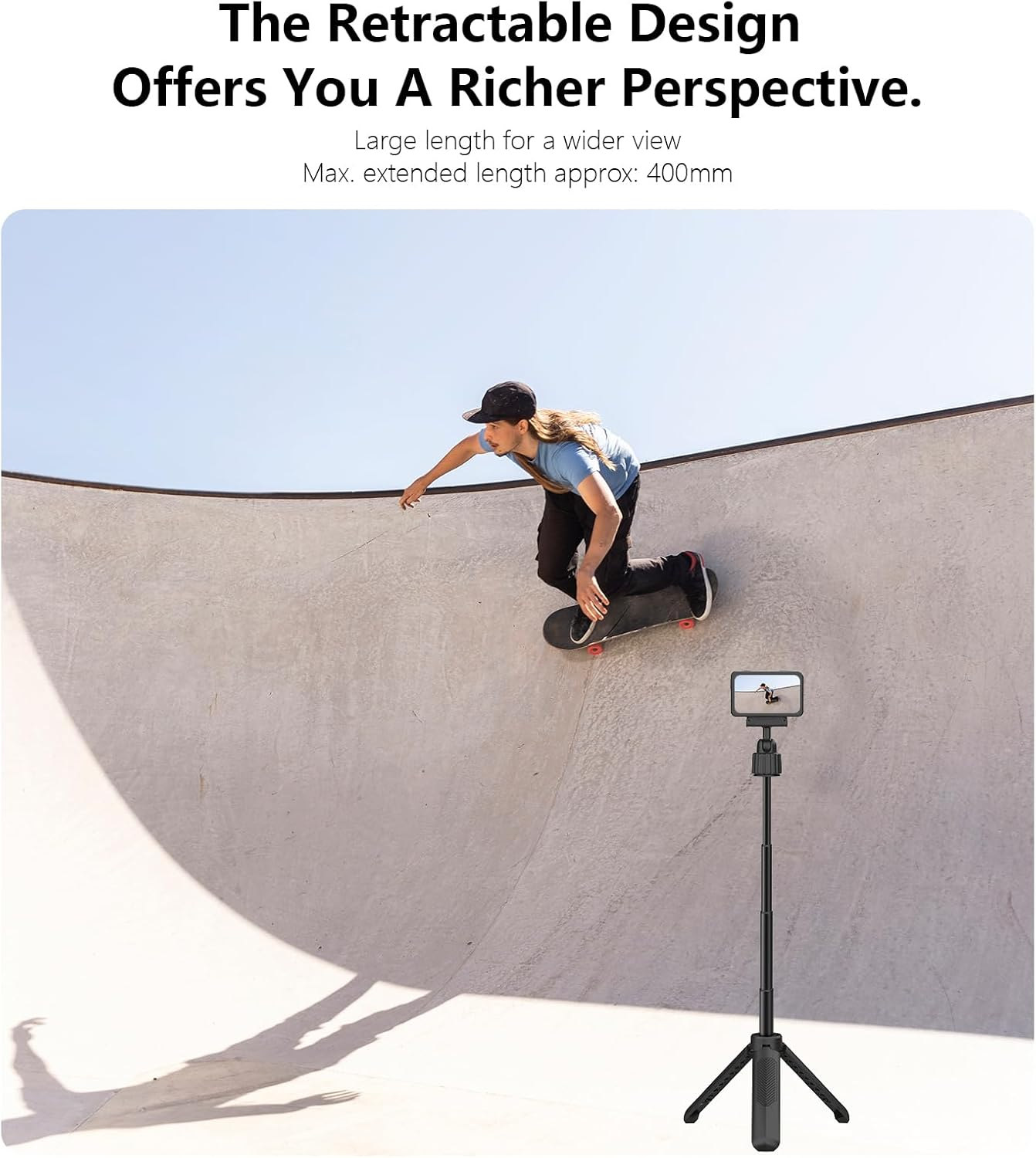 NEOSOU Osmo Action Tripod Stand with Magnetic Quick Release Adapter, Mini 360 Selfie Stick Extension Rod for DJI Osmo 360 Osmo Action 5 Pro 4 3 Accessories image number 4