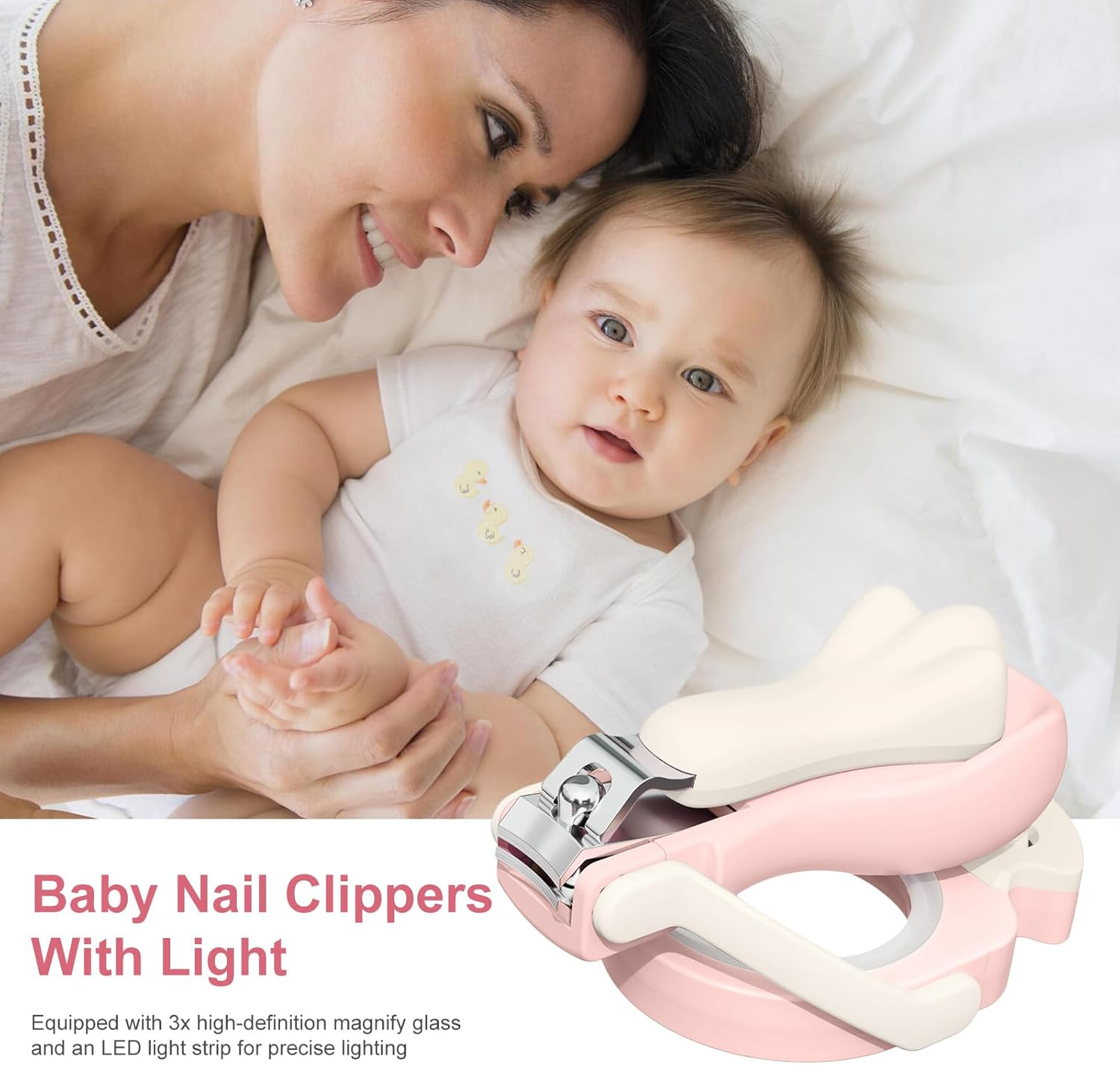 Gihioue Baby Nail Clippers with Light | Fingernails Trimmer | Foldable Clipper with Magnifier and LED Light for Babies Adults Seniors Elderly Pets image number 6