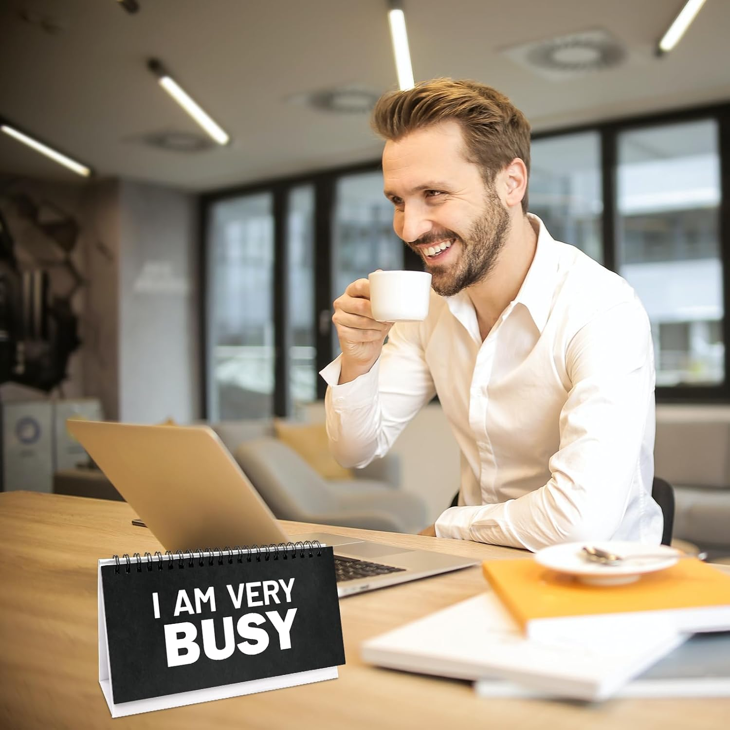 Fancy Land Funny Desk Signs 30 Flip Snarky Messages Desktop Work Accessories Favor for Coworker Colleague Gag Gift Supplies image number 5