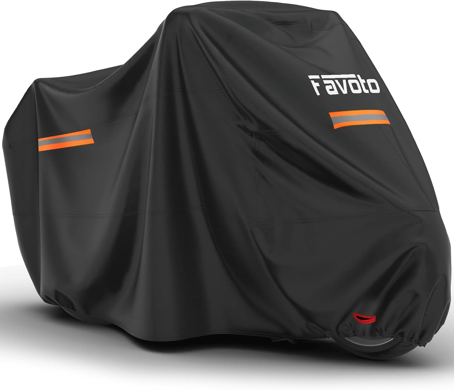 Favoto Motorcycle Cover Waterproof All Season Motorbike Cover 245Cm Long UV Scratch Heat-Resistant Outdoor Protection with Night Reflective Strips Lock-Holes Black 96.55 X 40 X 48 Inch image number 4