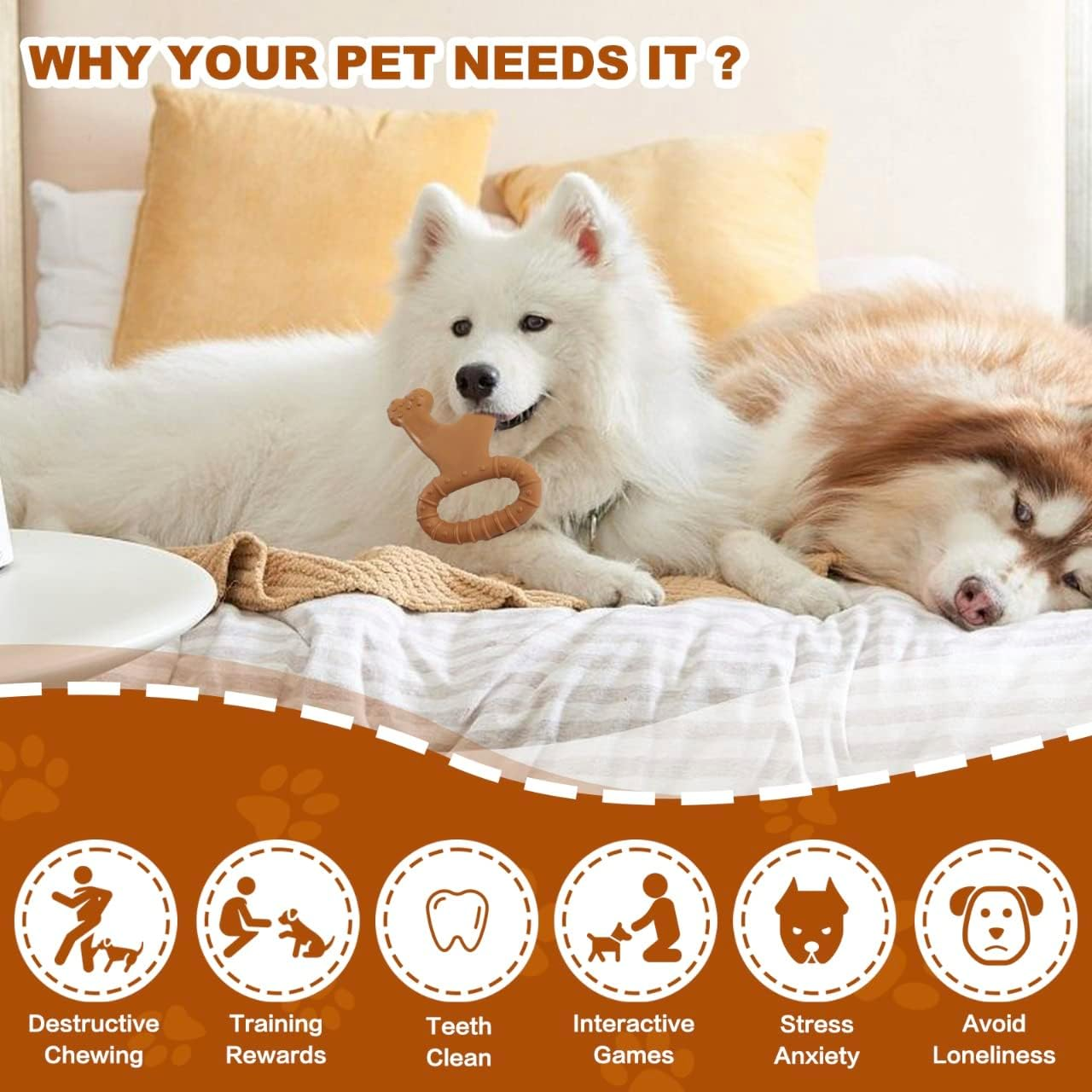 VCCLFSIA Durable Dog Chew Toy for Aggressive Chewers, Real Beef Flavor, Dog Chew Bones for Large, Gigant and Medium Dogs, Pitbull image number 2