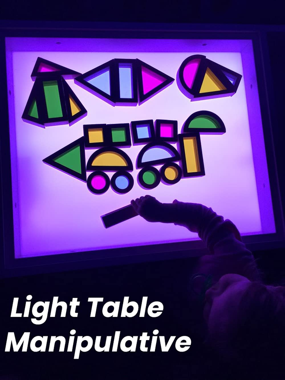 BOHS Rainbow Acrylic Blocks (24 Pcs) - Wooden Toys for Toddlers- Play on Light Table/Sunny Window image number 6