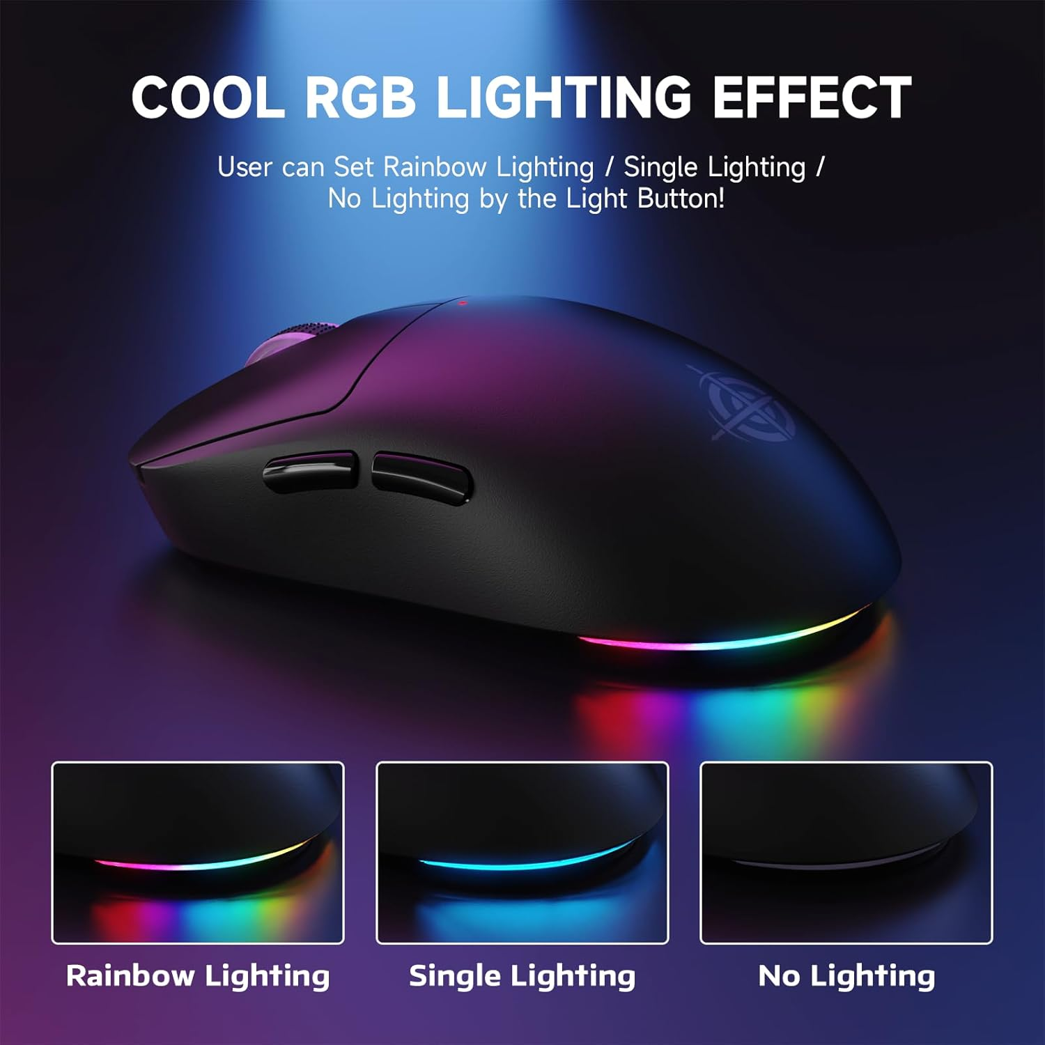 MAGIC-REFINER G6 Wireless Gaming Mouse,24000 DPI Adjustable,72G Lightweight Mouse,1000Hz Polling Rate,Tir-Mode BT/2.4G/ Wired Gaming Mouse,750Mah Battery,With Grip Tape for Gamer/Office/Pc/Mac,Black