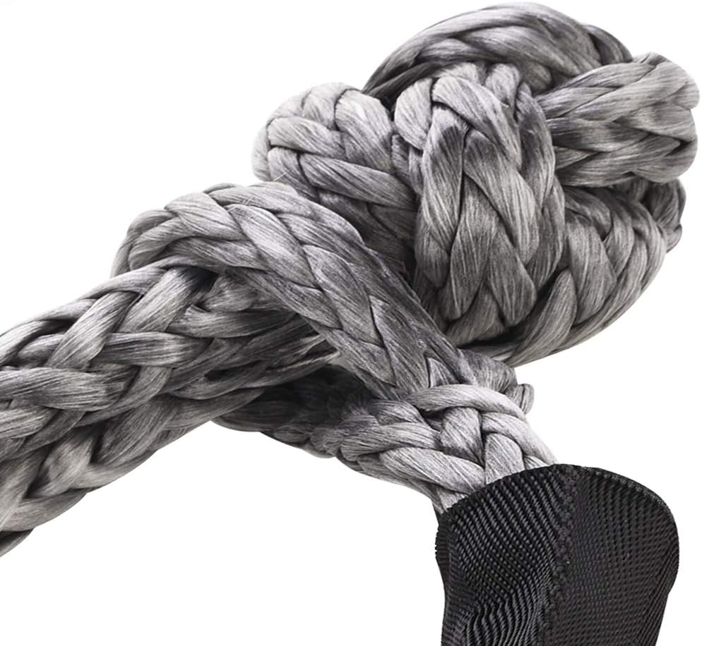 Synthetic Soft Shackle - 7/16 Inch X 22 Inch 35,000Lbs Breaking Strength, UHMWPE Rope Shackle with Protective Sleeves for Sailing SUV ATV 4X4 Truck Jeep Recovery Towing, Gray image number 2