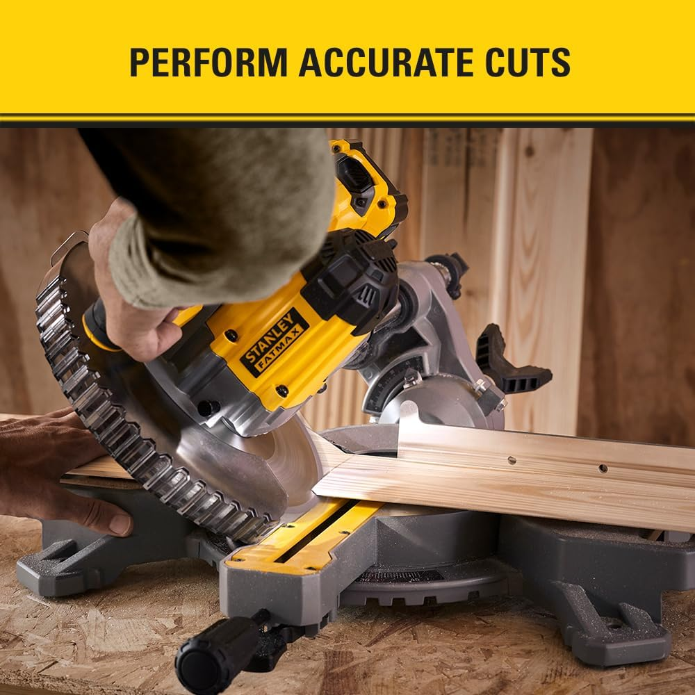 STANLEY FATMAX V20 | 18V 190Mm Mitre Saw Kit 2X4.0Ah - up to 3,800 RPM, Sliding Saw Head, Vacuum Connection, Ideal For: 90˚ Cross Cuts, Mitre Cuts, 0˚-45˚ Bevel Cuts and Compound Cuts image number 4