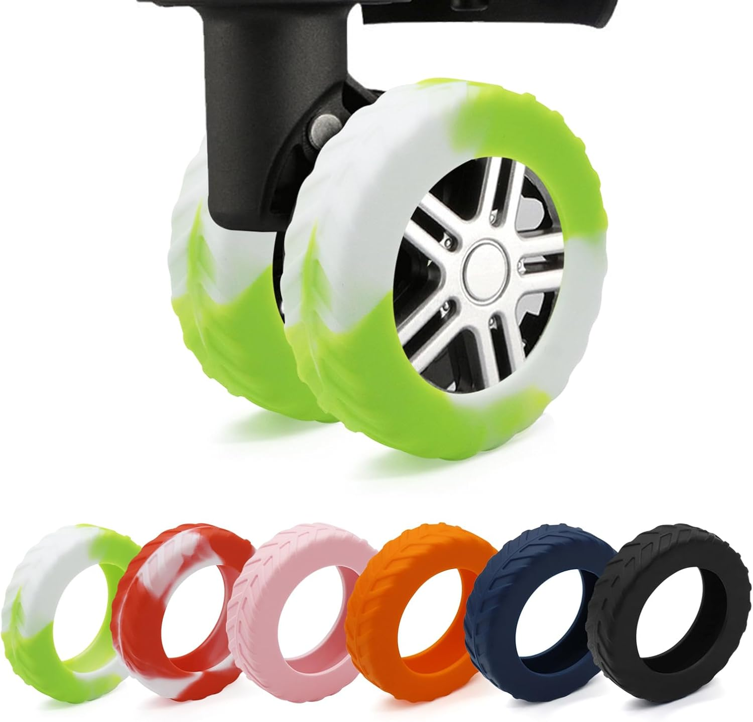 XYOFUN Luggage Compartment Wheel Protection Cover,Latest Upgrade Carry on Luggage Wheel Covers,Level 8 Travel Suitcase Wheel Cover,Anti Dust&Scratch Noise Reduction Wheels Protector(Dark Blue,8)