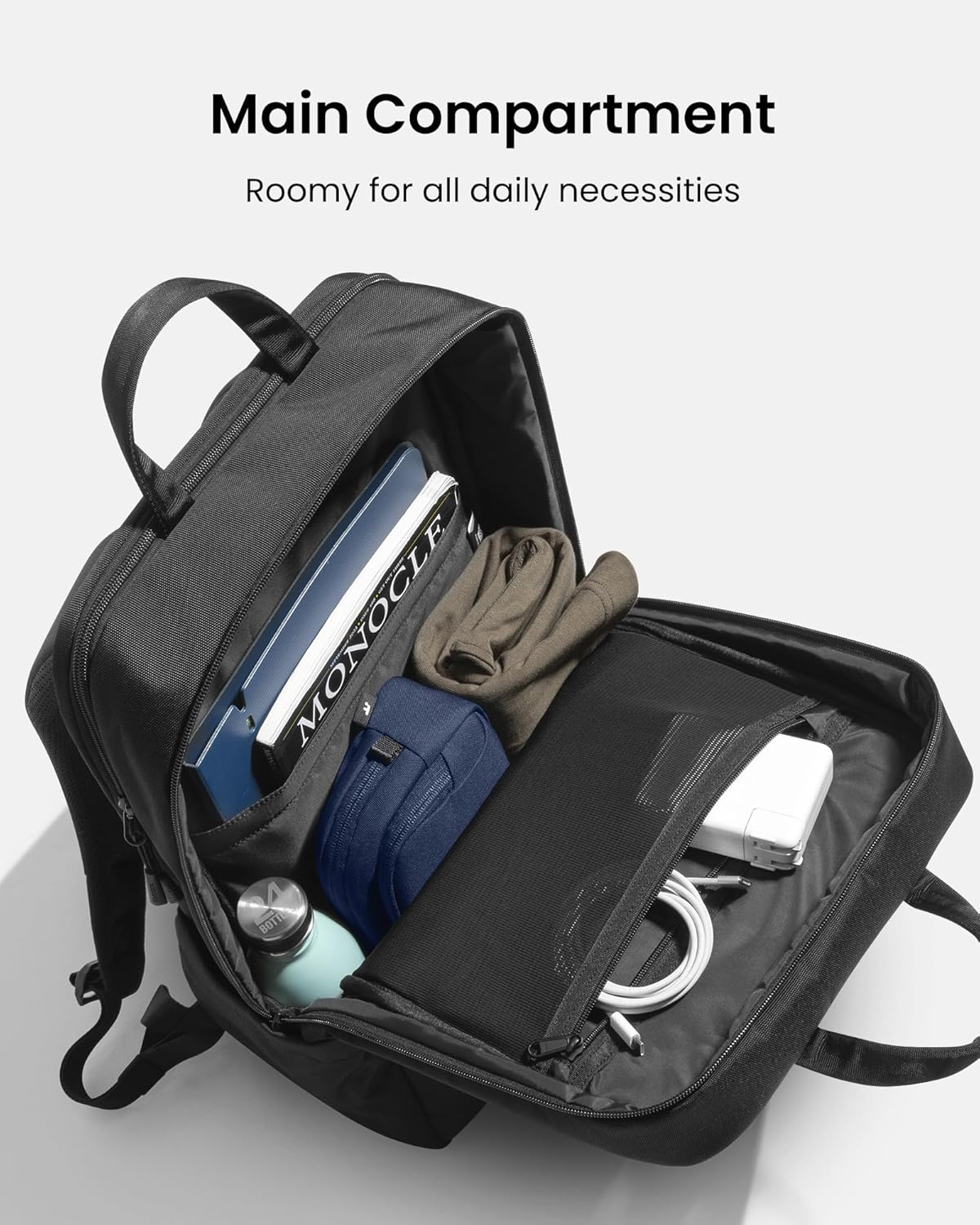 Tomtoc Laptop Backpack, 15.6-16 Inch Laptop Bag for Men Women, 24L Everyday Computer Backpack for 16'' Macbook Pro M4, Daypack for Work, Commute, Business, College, Weekend Trip image number 2