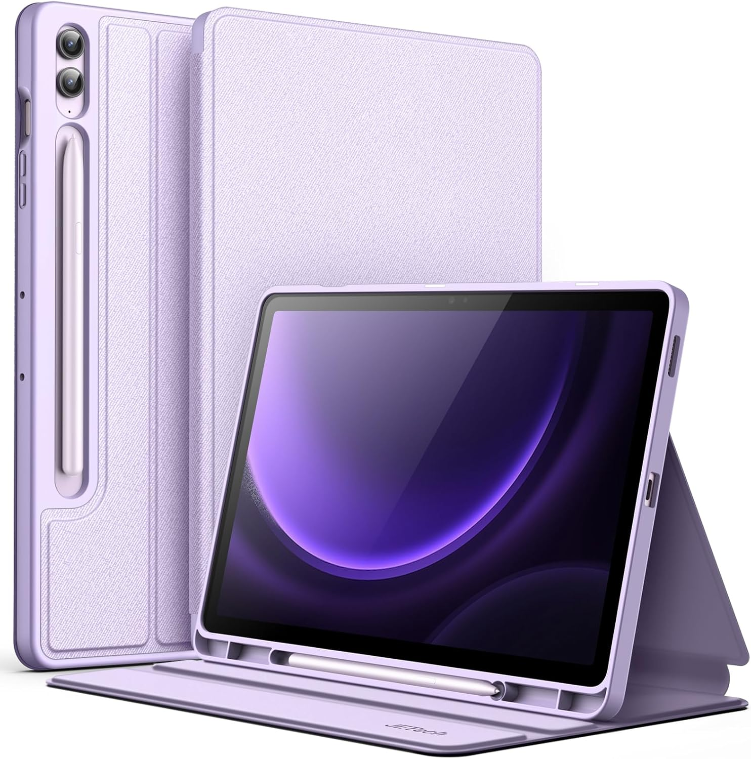 Jetech Case for Samsung Galaxy Tab S9 FE+ / S9 FE plus 12.4-Inch with S Pen Holder, Slim Folio Stand Protective Tablet Cover, Multi-Angle Viewing (Black)