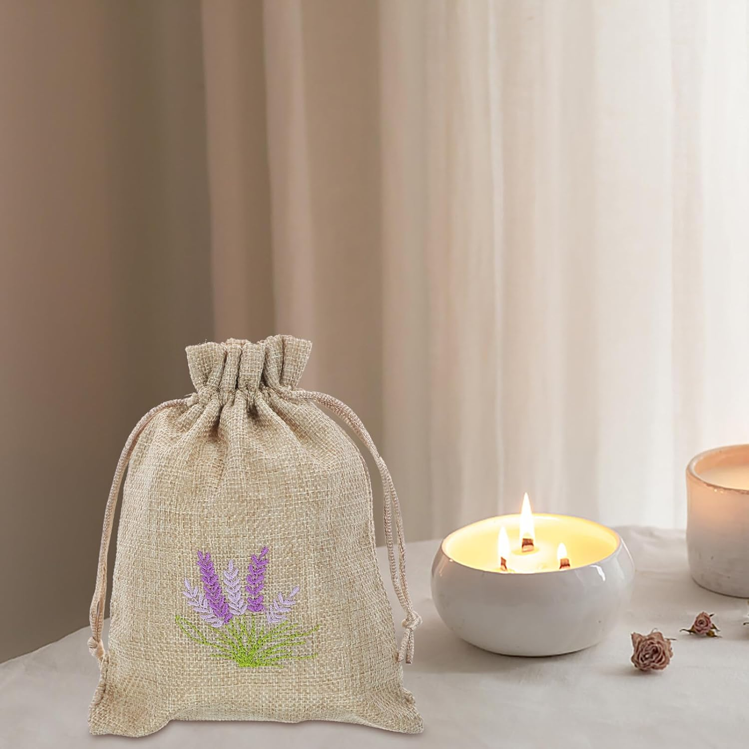 Luxshiny 10Pcs Lavender Sachet Bags Drawstring Empty Fragrance Pouches Multi-Functional Candy Packaging for Party Favors and Home Decor image number 5