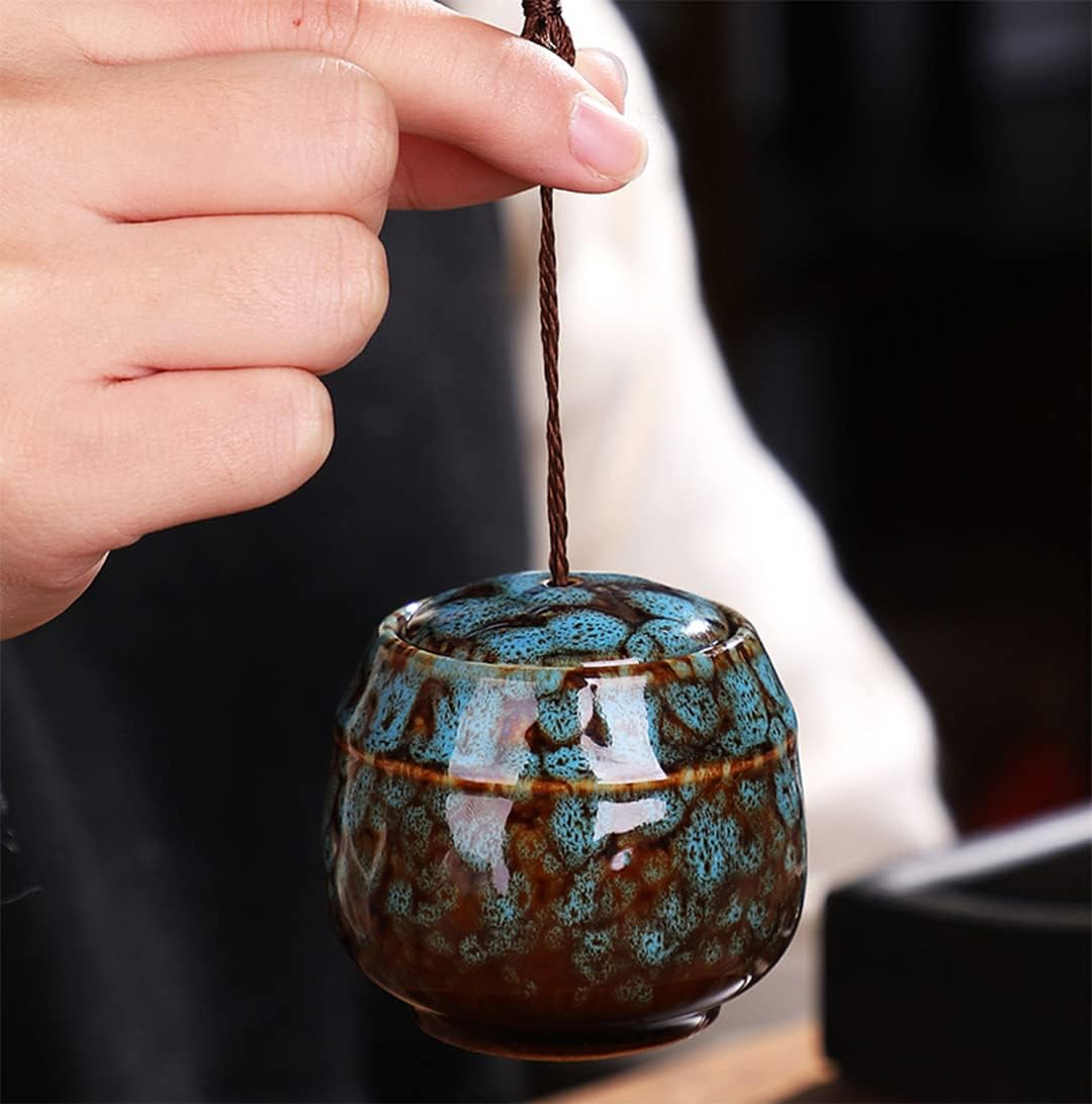 Small Urns for Human Ashes Adult Mini,Personal Funeral for Pet or Human Ashes,Adult Funeral Urn,Ceramics Ashes Keepsake with Card Box- Fits a Small Amount of Cremated Remains image number 2