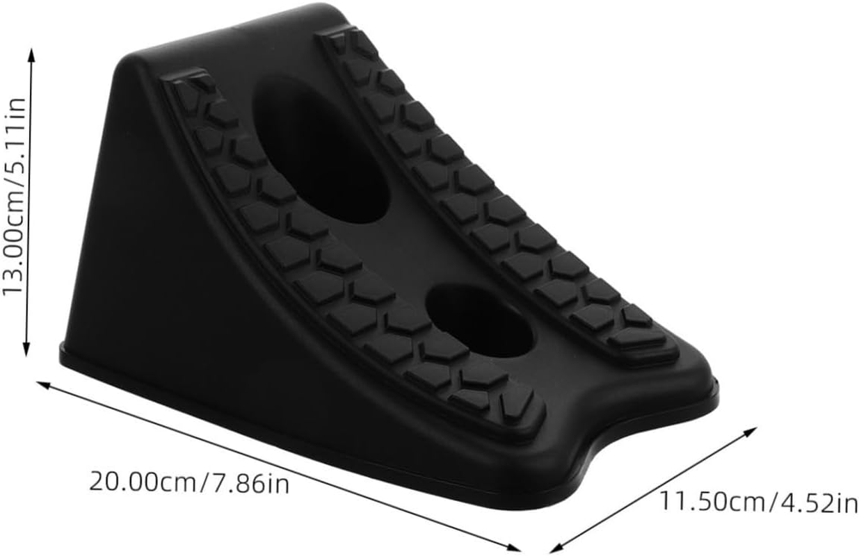 SOLUSTRE Heavy Duty Car Wheel Chock Slip Resistant Block for Automotive Use Black image number 6