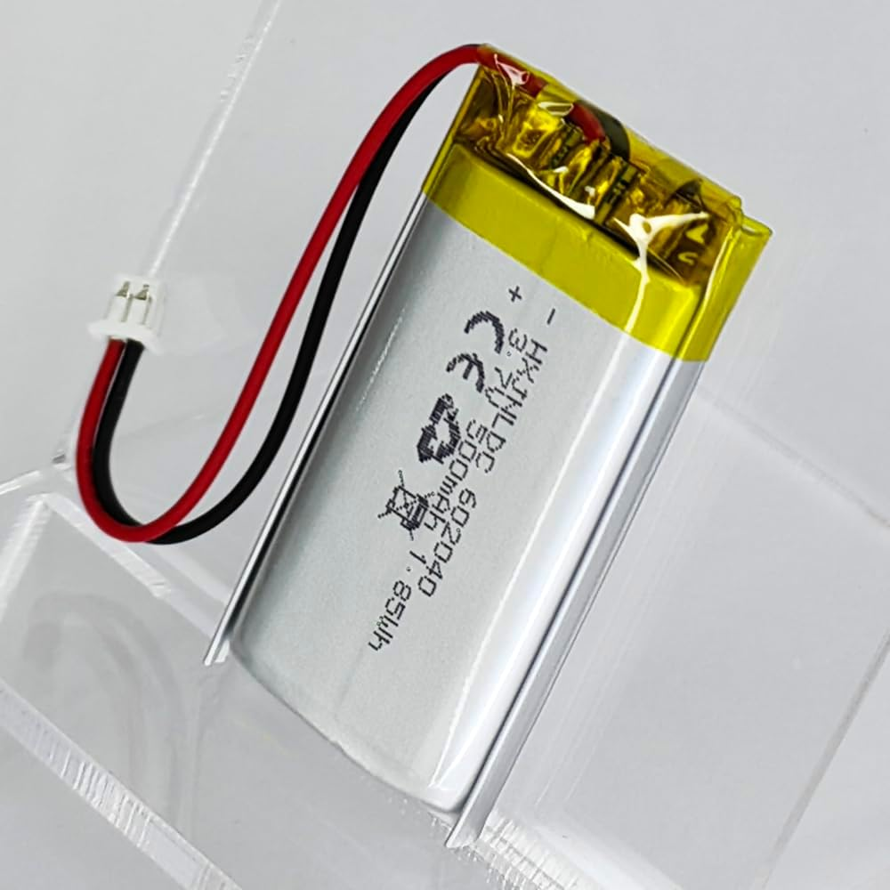 DC 3.7V 500Mah 602040 Rechargeable Lithium Polymer Battery, Suitable for DIY 3.7-5V Electronic Products with Built-In 2-Wire Battery Replacement and LED Lights image number 5
