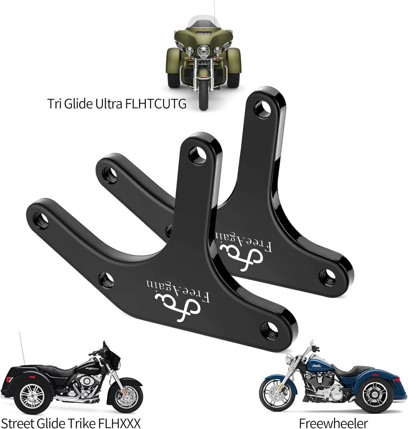 US Support Harley 1.5'' Inch Rear Suspension Lift Leveling Bracket Kits Fits for Harley Tri Glide Ultra Flhtcutg,Street Glide Trike Flhxxx,Freewheeler image number 1