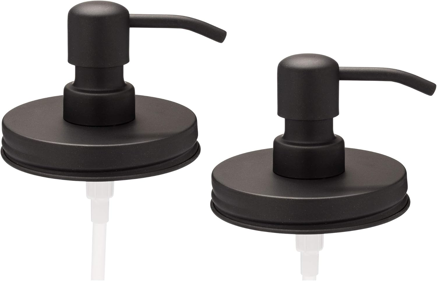Jarmazing Products Wide Mouth Black Mason Jar Soap Dispenser Lids - Two Pack - for All Wide Mouth Canning Jars