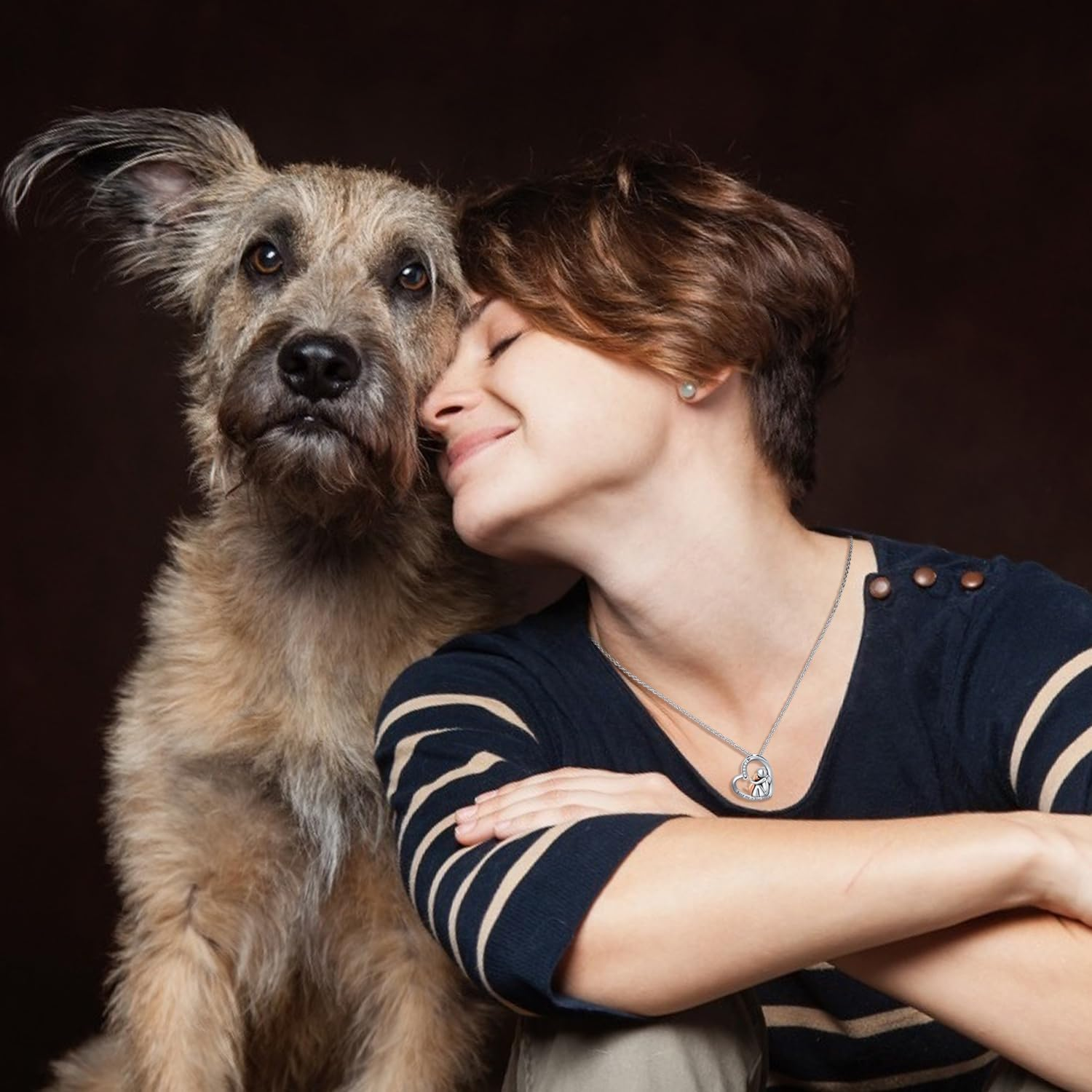 CHENGHONG Sterling Silver Dog Ashes Necklace - Pet Urn Keepsake Memorial Gift image number 4