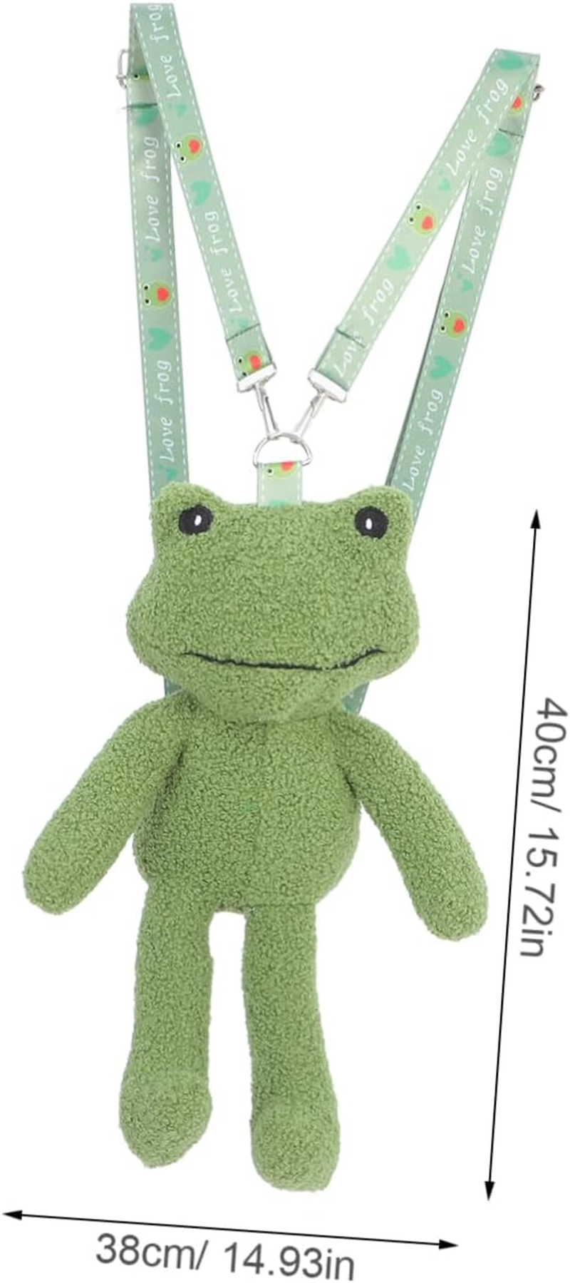 Adorable Plush Frog Backpack Bag Cute Cartoon Frog Shoulder Bag for Travel Parties Daily Use Holiday Frog Bags for Adults image number 4