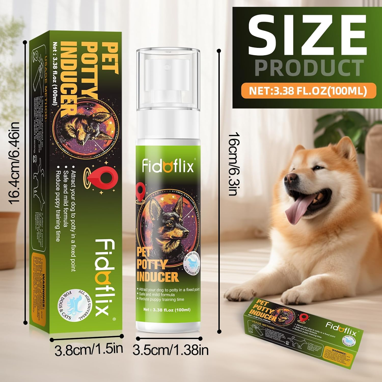Dog Potty Training Spray,Pee Here Spray for Dogs Cats Indoor & Outdoor,Spray to Train Your Dog to Defecate in One Place,Correct the Dog'S Cat'S Bad Defecation Behavior