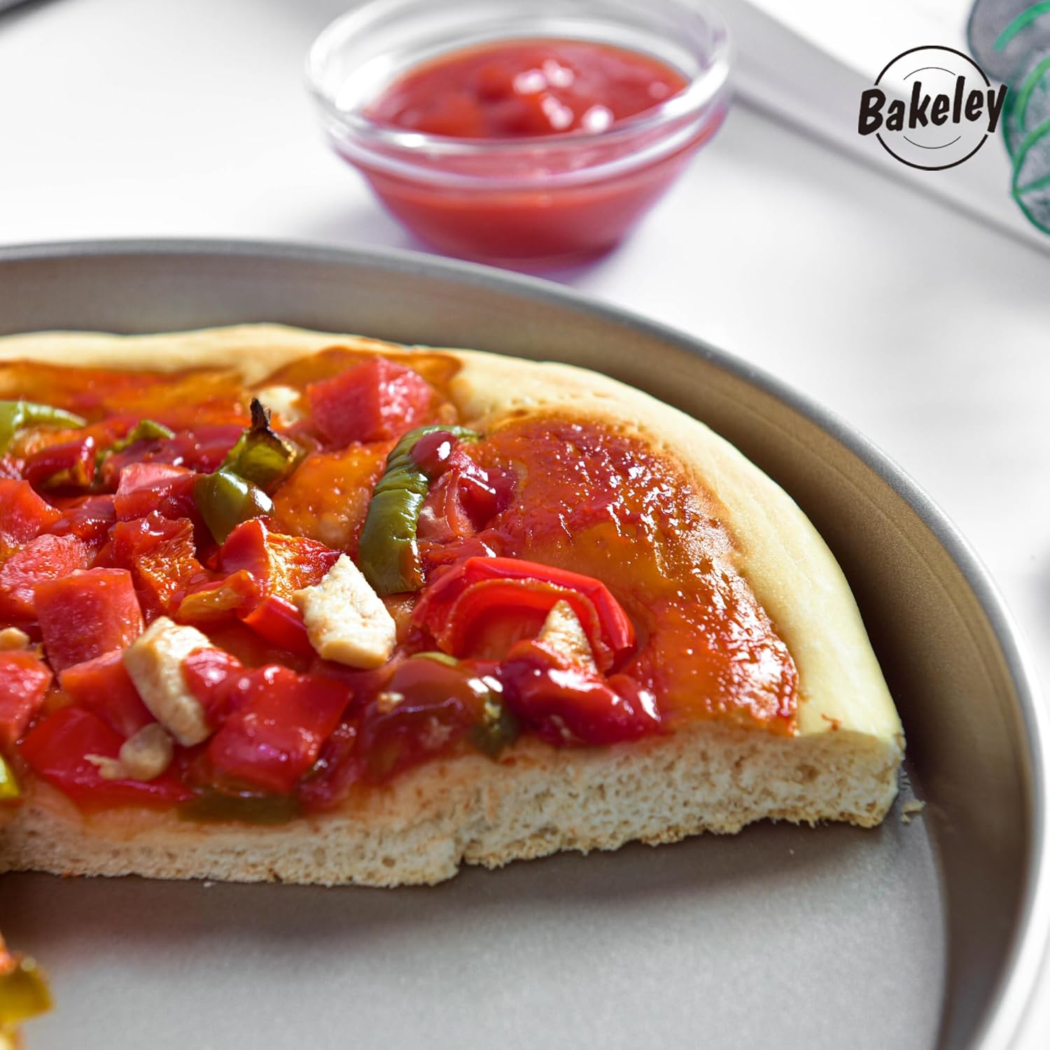 Bakeley Pizza Pan Pizza Tray 11-Inch Non-Stick round Pizza Baking Sheet Oven Tray Pancake Bakeware for Oven Baking (Champagne Gold) image number 2