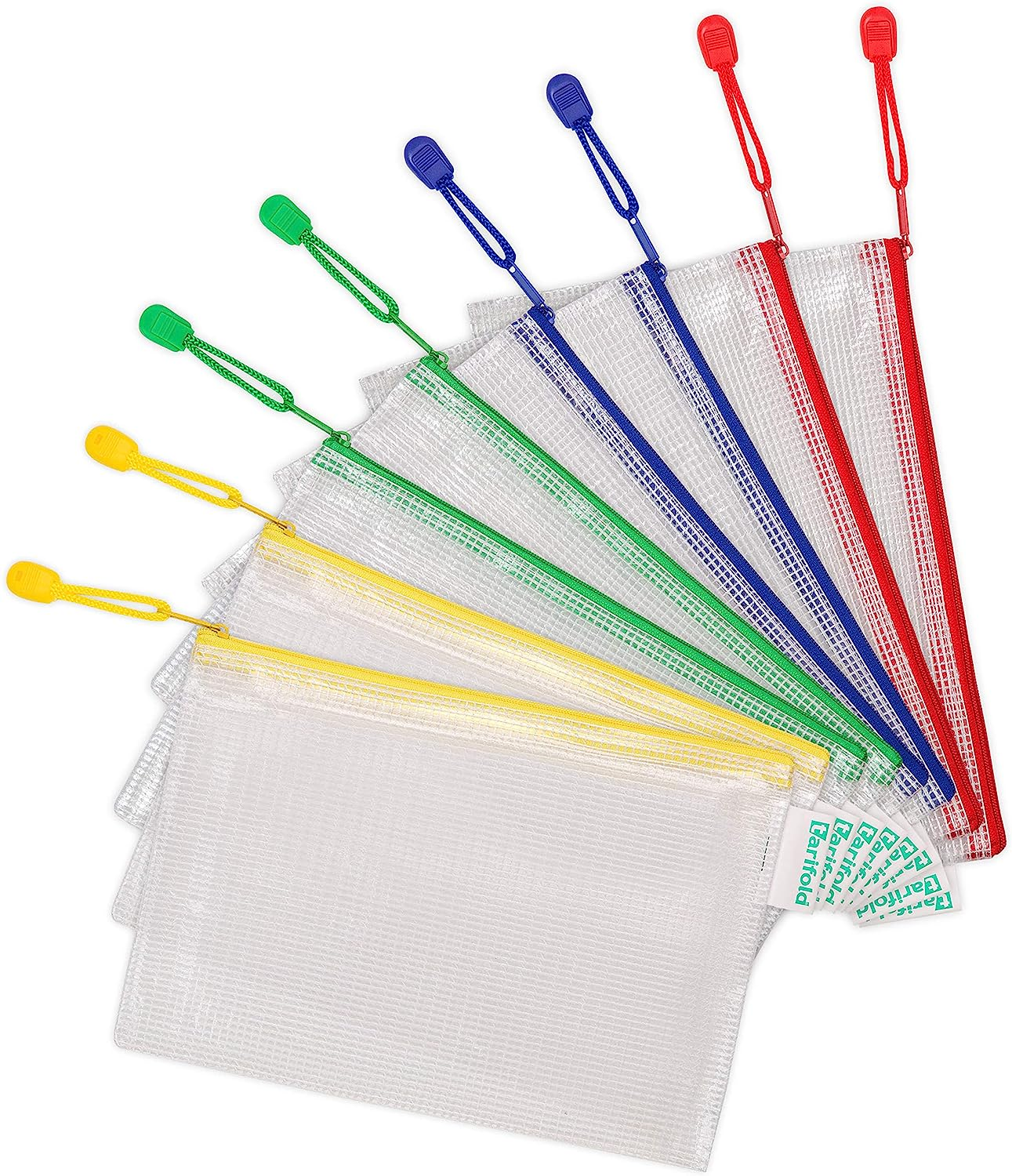 Djois, 509029 Zip Storage Bag, A5, Assorted, Pack of 8, Reinforced Zip Pockets, Transparent, Ultra Durable, Perfect for Office, Home, School, Travel, Document Protection image number 2