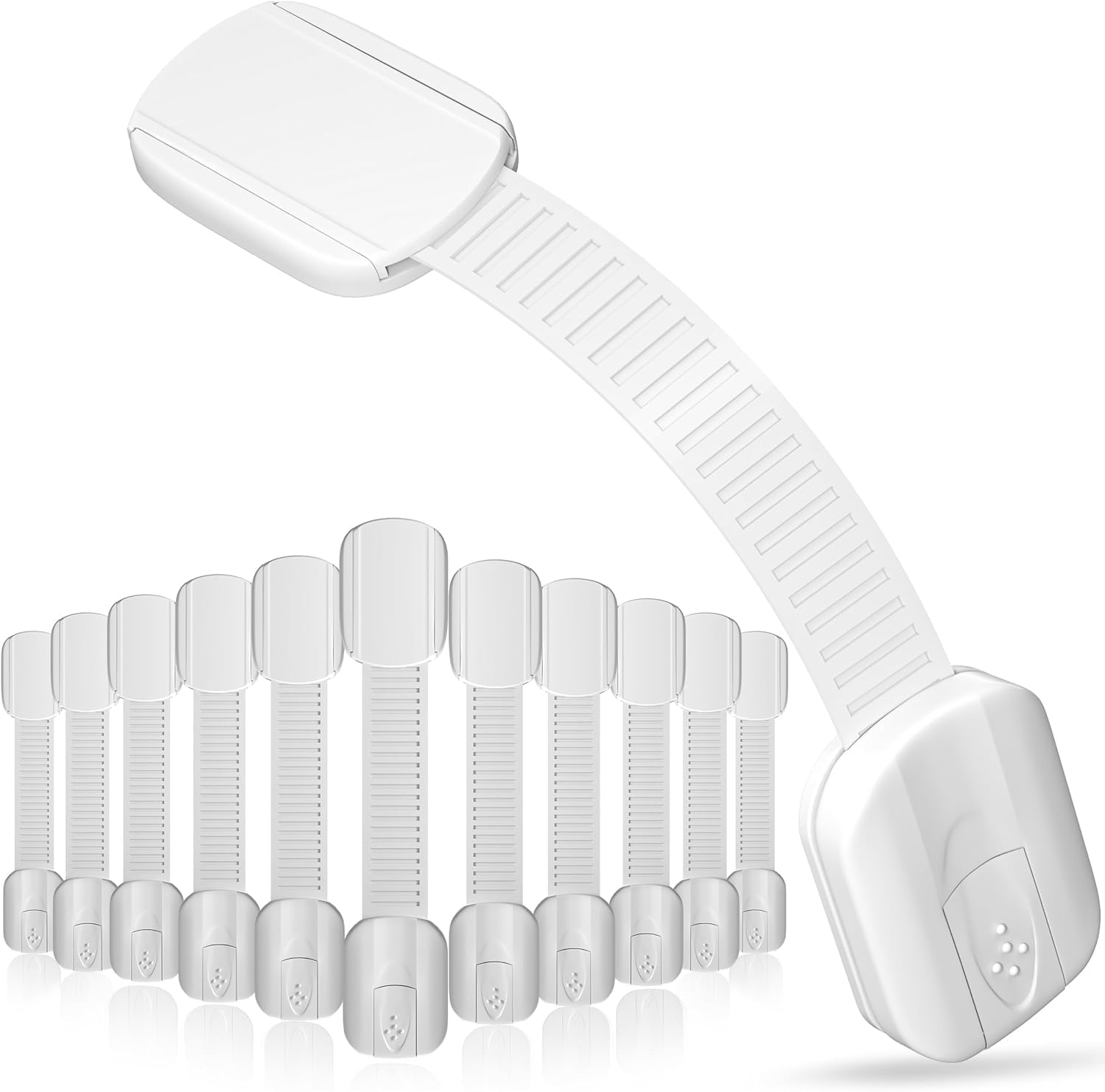 Spendeal Child Proof Cabinet Locks Baby Proofing Child Safety Locks with Baby Proof Multi-Purpose Lock for Cabinets, Drawers, Fridge, Trash Can, Cupboard with Adhesive Drawer Door Latches (12 Count) image number 4