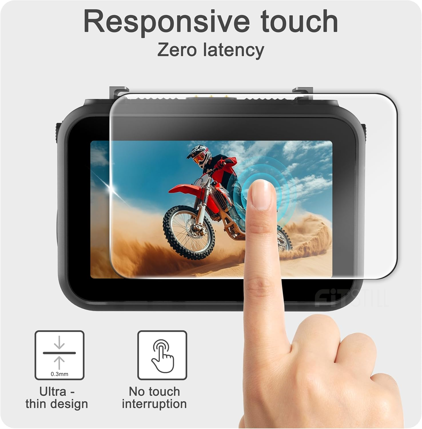 Fitstill 3Pack Screen Protector Appliable for DJI Osmo Nano,Ultra HD 9H Hardness Tempered Glass+Lens PET Protector+Rubber Lens Cover,Scratch Resistant Anti-Fingerprint Bubble Free Camera Accessory image number 4