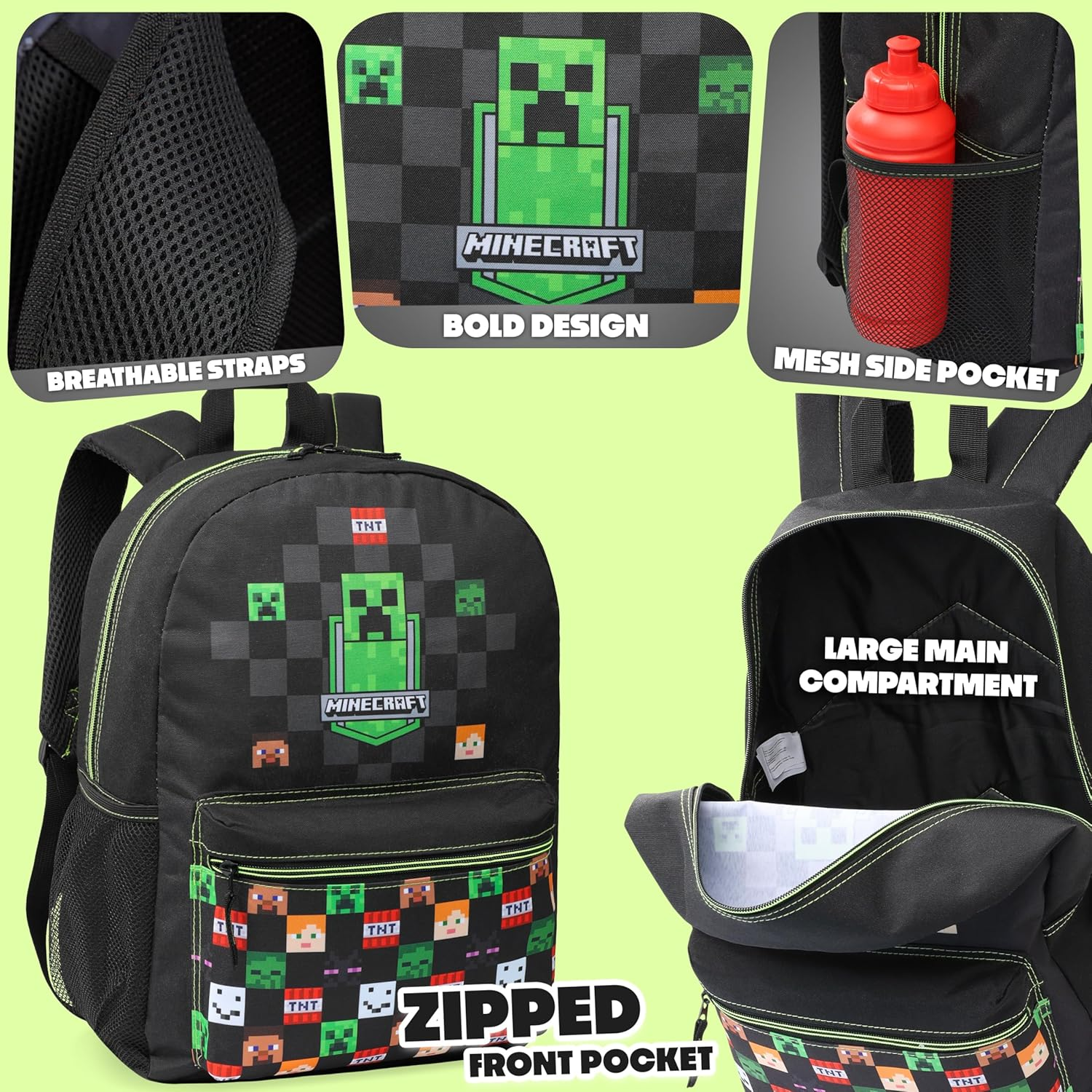 Minecraft School Bag Boys and Girls, Kids Backpack