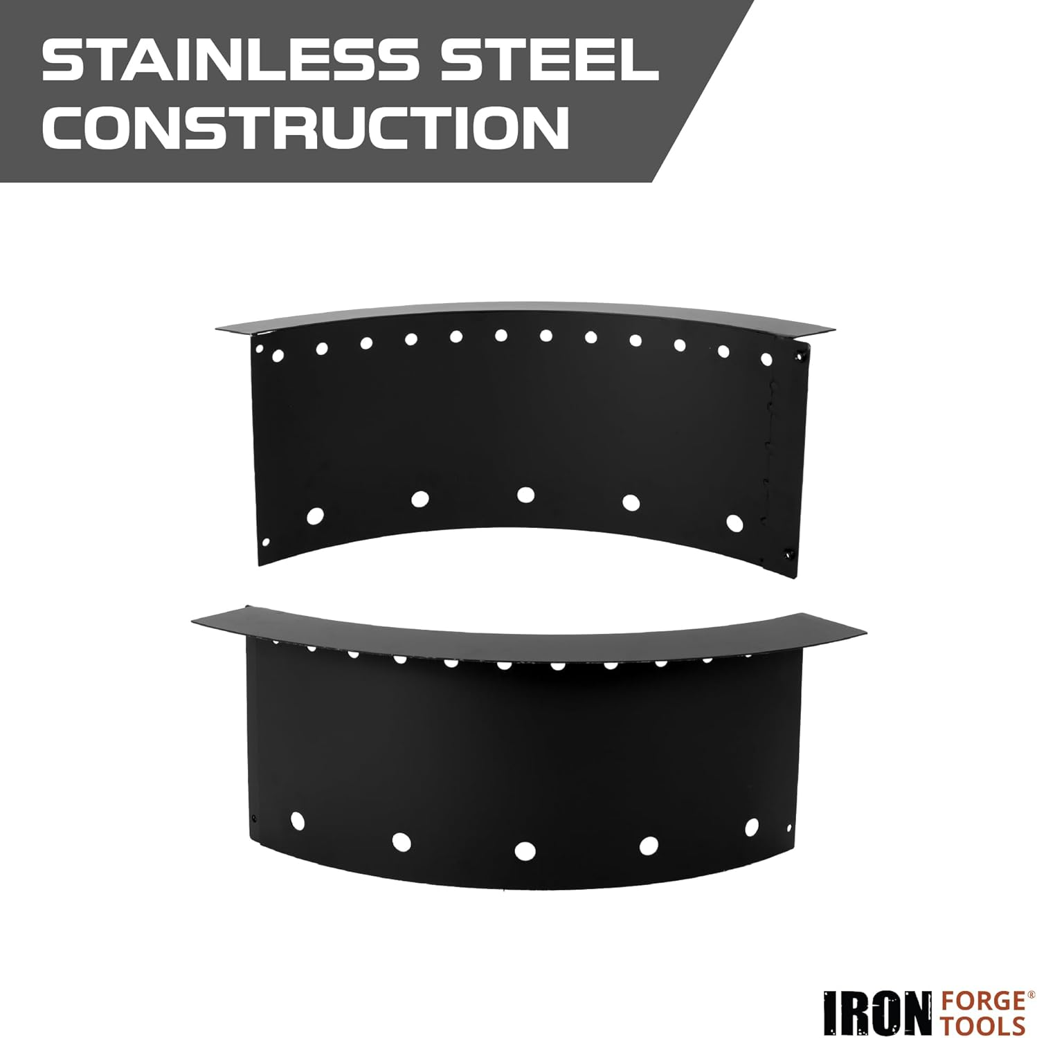 Iron Forge Tools Fire Pit Ring 48 Inch Outer/42 Inch Inner - Heavy Duty Metal Smokeless round Fire Pit Insert Liner for Outdoor - Fire Ring for outside Fire Pit (48X42X10 Inch) - Patent Pending image number 2