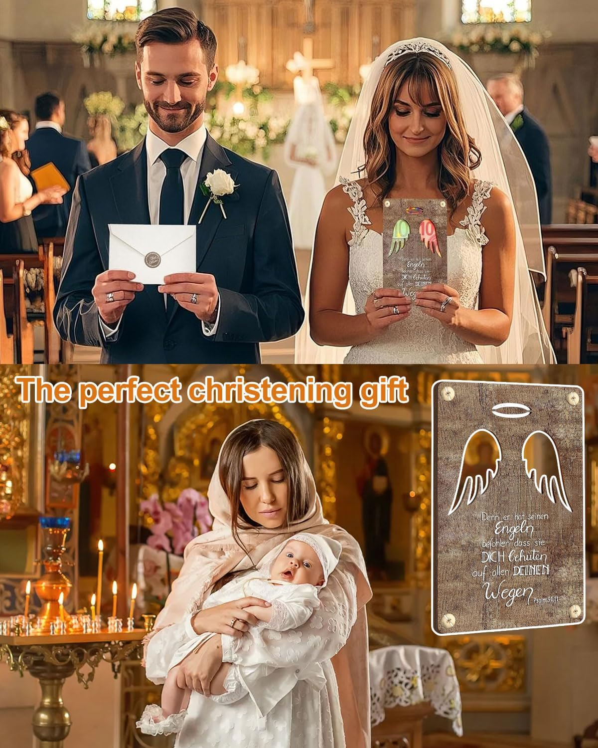 Christening Gifts for Boys and Girls, Wooden Gift Christening Card in Small Forma - Cool Money Gifts for Confirmation, Communion, Youth Initiation, Christening - Money Gifts Packaging (Black) image number 1