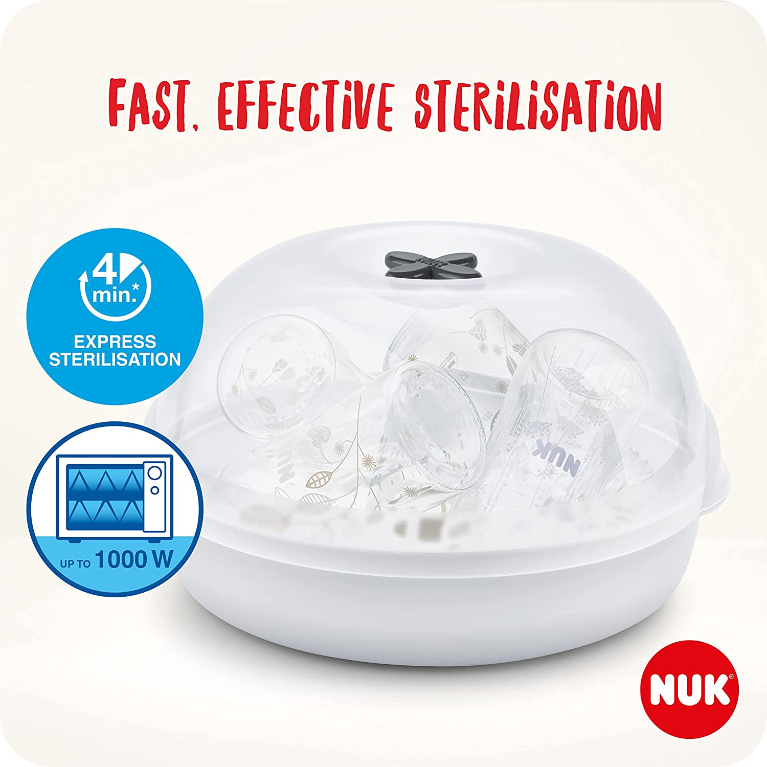 NUK Microwave Steam Steriliser, White, 0 Months and Above image number 3