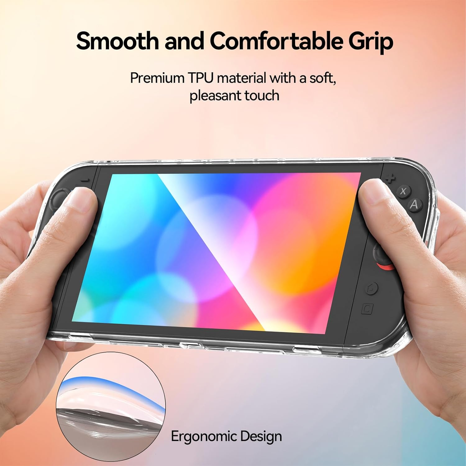 Geekshare Clear Case Compatible with Switch 2, TPU Grip Protective Cover for Switch 2025 Console and Joy Cons