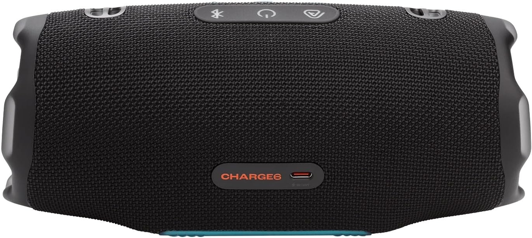 JBL Charge 6, Powerful JBL Pro Sound with AI Sound Boost, up to 28 Hours of Playtime, Multi-Speaker Connection by Auracast, Waterproof, Dustproof, and Drop-Proof, Black and Orange - Blue image number 2