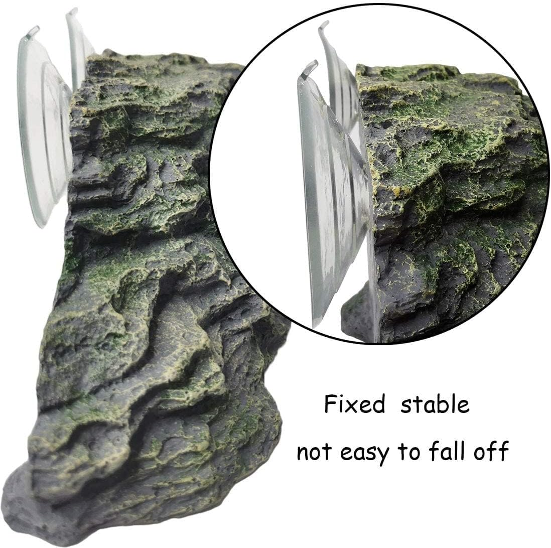 Kathson Turtle Basking Platform Baby Tortoise Climbing Ramp Shale Reptiles Dock Resting Terrace Stone Aquarium Ornament Rock Landscaping Decoration for Frogs Newts (Medium Size:8.2&rdquo;Lx3.3&rdquo;Wx3.1&rdquo;H) image number 6