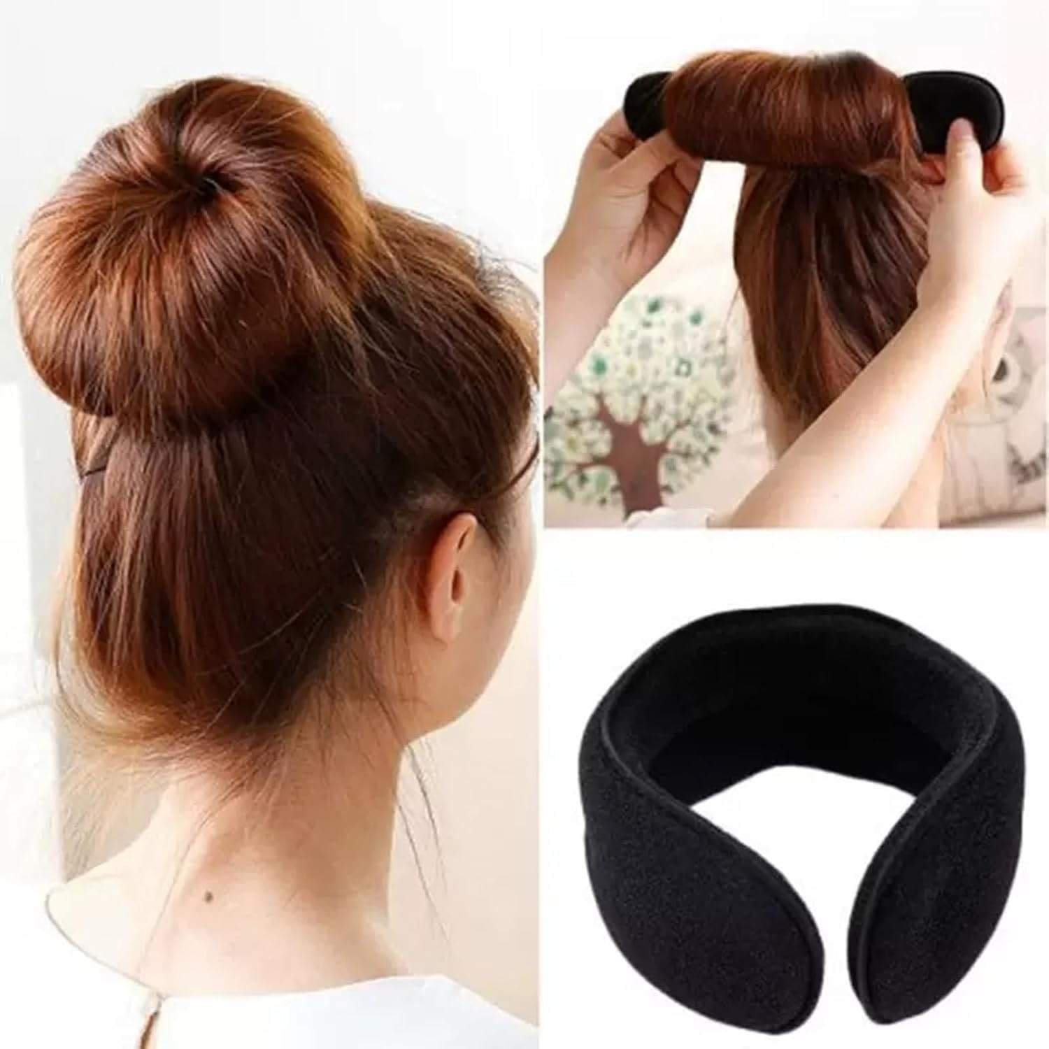 Hair Bun Maker 4Pcs - Magic Sponge Donuts for Perfect Buns | 2 Sizes (8.9In &6.88In ）Hair Updo Toolsfor Wedding/Party/Daily Use | Girls & Women Hair Accessory image number 3